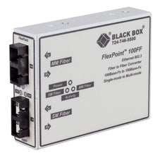 Black Box LMC250A network media converter 100 Mbit/s 1300 nm Multi-mode,Single-mode Black,White