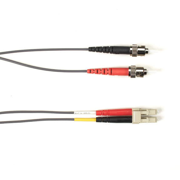 OM1 62.5/125 MULTIMODE FIBER OPTIC PATCH CABLE - OFNP PLENUM, ST TO LC, GRAY, 15