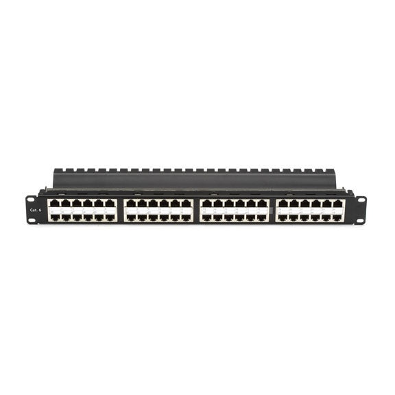 CAT6 PATCH PANEL - FEED-THROUGH, HIGH-DENSITY, 1U, SHIELDED, 48-PORT, GSA, TAA