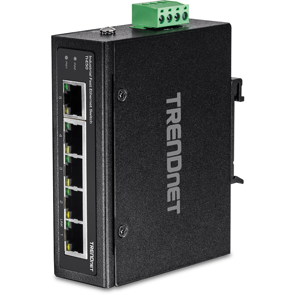 5-PORT INDUSTRIAL FAST ETHERNET DIN-RAIL SWITCH HARDENED IP30 RATED METAL SWITCH
