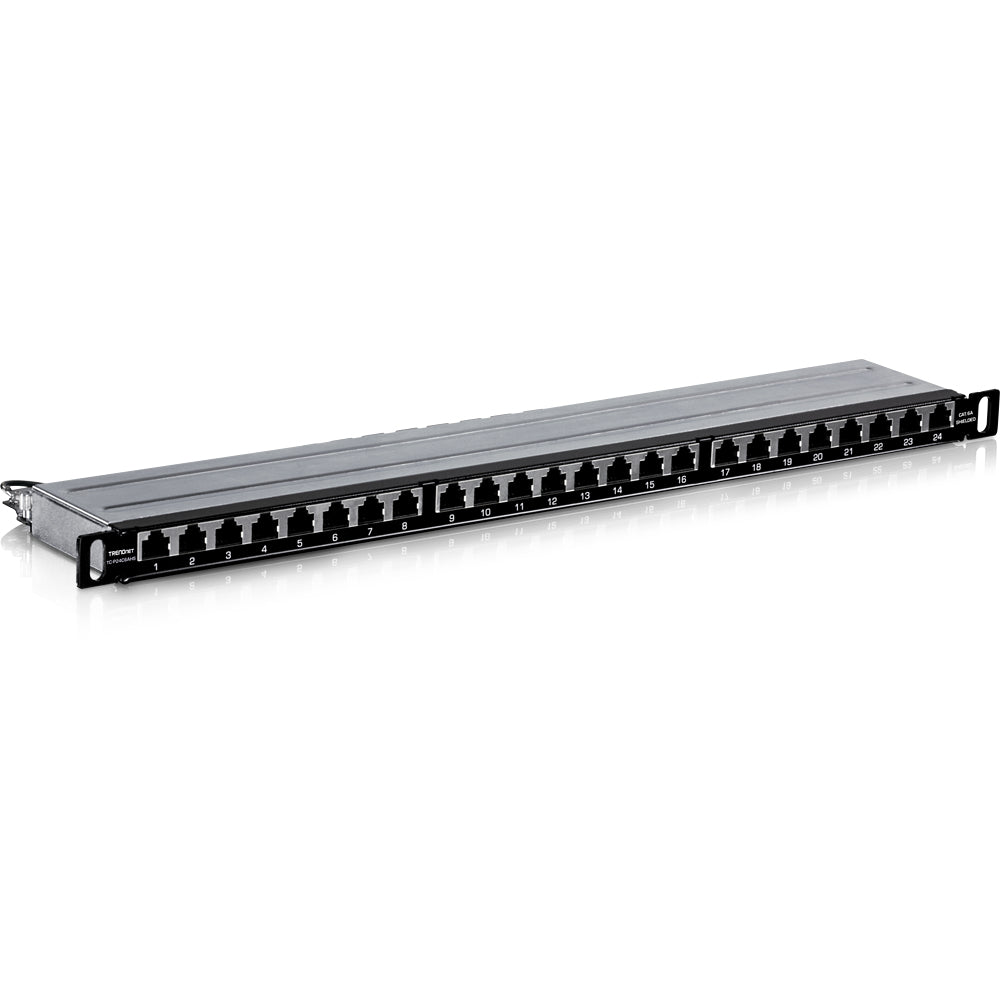 24-PORT CAT6A SHIELDED HALF-U PATCH PANEL