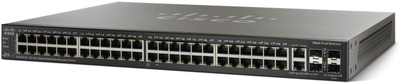 Cisco SG500-52MP, Refurbished Managed L2/L3 Gigabit Ethernet (10/100/1000) Black 1U Power over Ethernet (PoE)