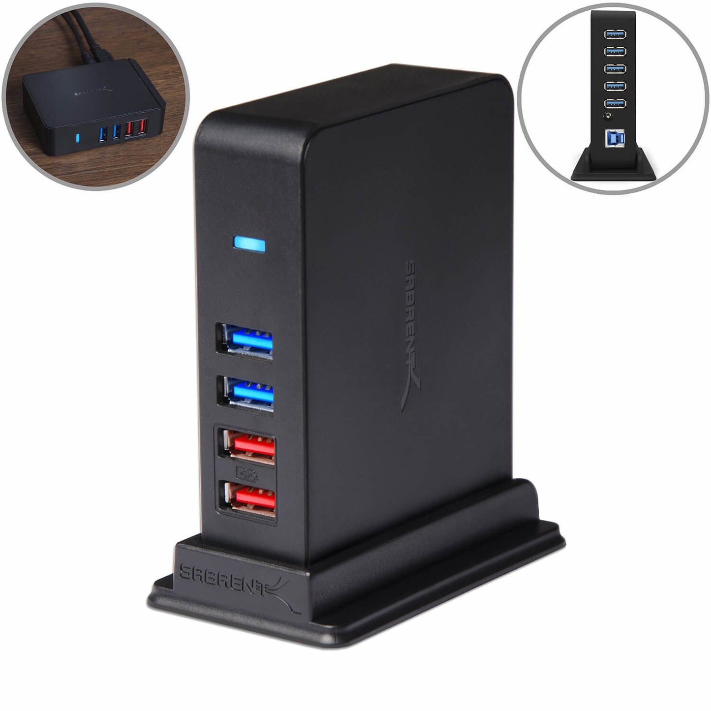 Sabrent HB-U930-PK20 interface hub USB 3.2 Gen 1 (3.1 Gen 1) Type-B 5000 Mbit/s Black