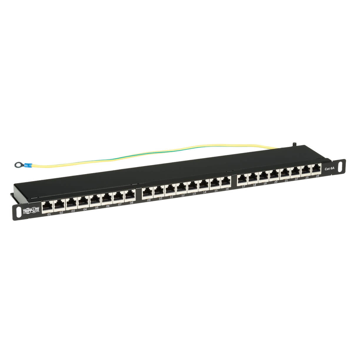 CAT6A 24-PORT HIGH-DENSITY PATCH PANEL - SHIELDED, DUAL IDC, 568A/B, RJ45 ETHERN