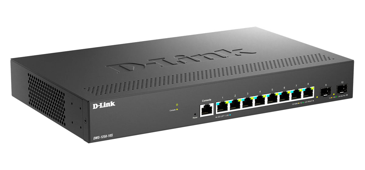 DMS-1250-10S - D-Link 8-Port Smart Managed Multi-Gigabit Switch