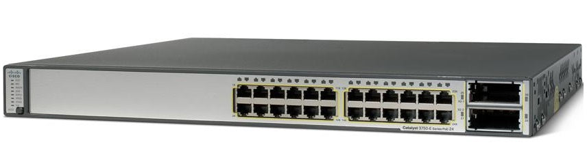 Cisco Catalyst C3750G-24T-E, Refurbished Managed Gigabit Ethernet (10/100/1000) 1U Black, Silver