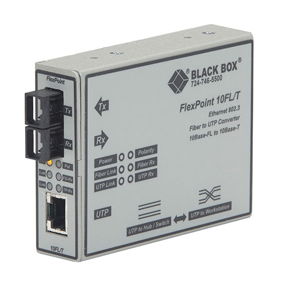ETHERNET (10-MBPS) MEDIA CONVERTER - 10-MBPS COPPER TO 10-MBPS MULTIMODE FIBER,