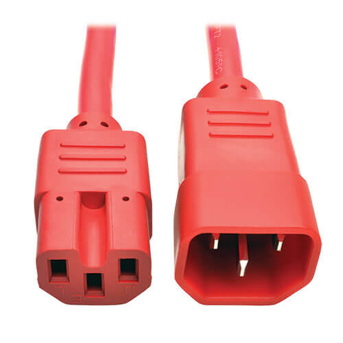 P018-002-ARD - Tripp Lite HEAVY-DUTY COMPUTER POWER CORD, 15A, 14 AWG (IEC-320-C14 TO IEC-320-C15), RED, 2