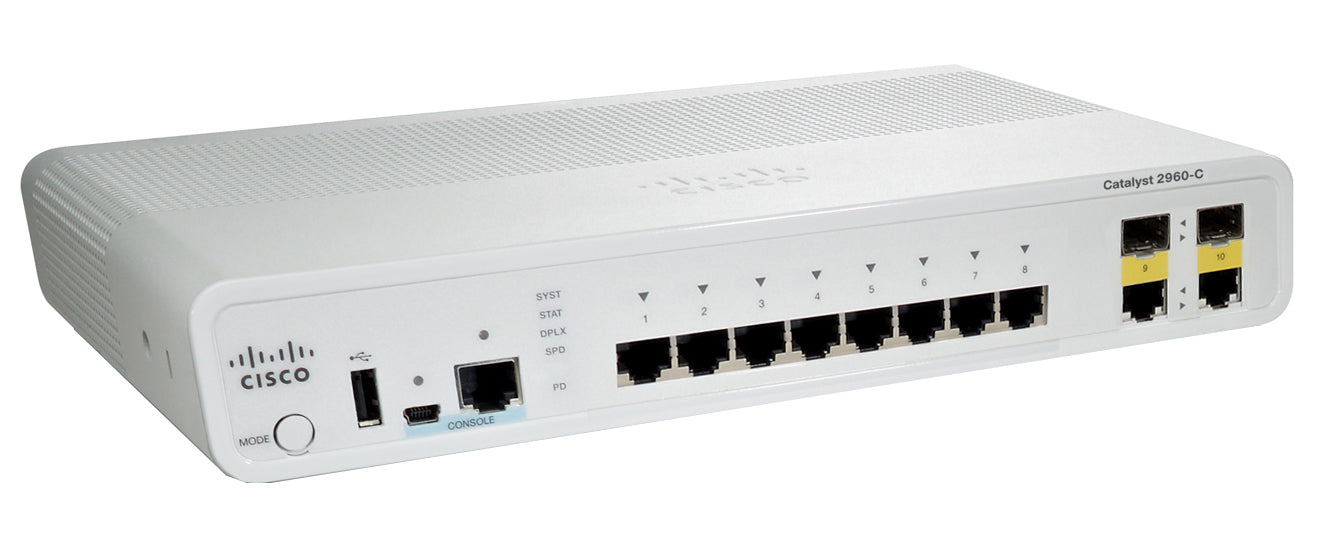 WS-C2960C-8TC-L - Cisco CATALYST 2960C SWITCH 8 FE, 2 X DUAL UPL