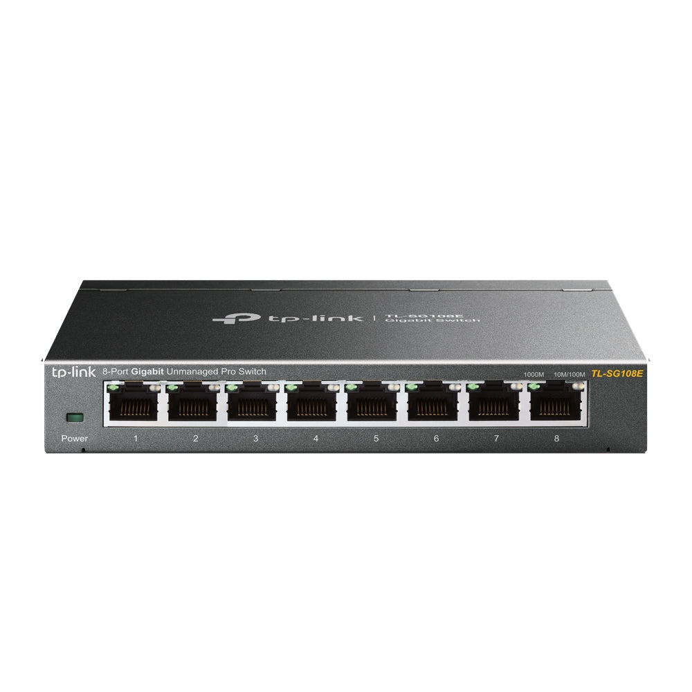 TL-SG108E - TP-Link SG108E 8 X RJ-45 PORTS 10/100/1000BASE-T UNMANAGED DESKTOP GIGABIT ETHERNET NETWORK SWITCH