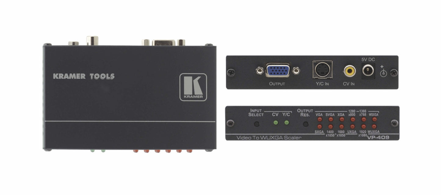 70-70409090 - Kramer Electronics THE VP-409 IS A HIGH QUALITY LOW COST CONVERTER FOR UP-SCALING COMPOSITE VIDEO A