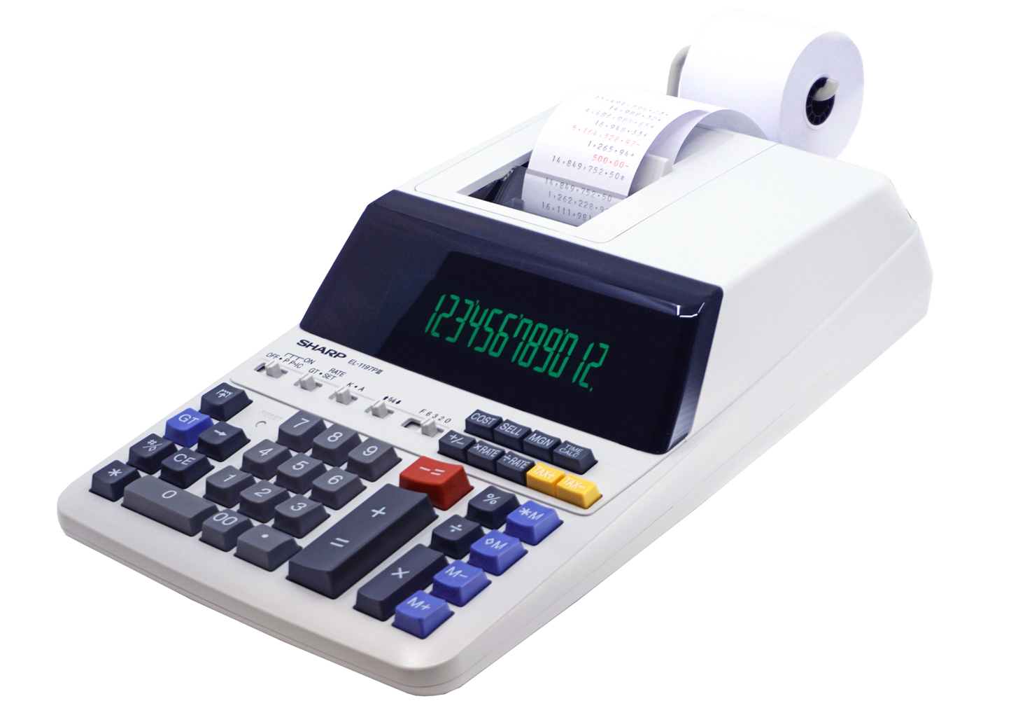 EL1197P-R - Sharp Two-Color Printing Desktop Calculator 12-Digit Fluo