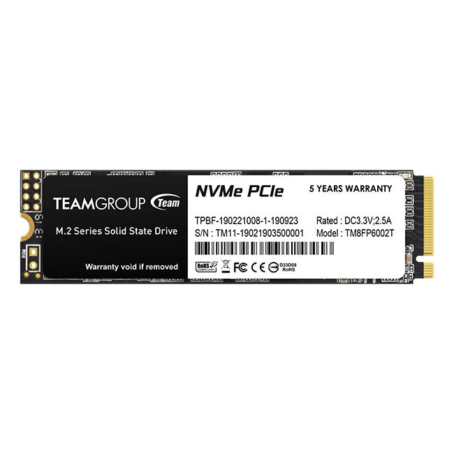 TM8FP6512G0C101 - Team Group MP33 M.2 2280 512GB PCIE 3.0 X4 WITH NVME 1.3 3D NAND INTERNAL SOLID STATE DRIVE