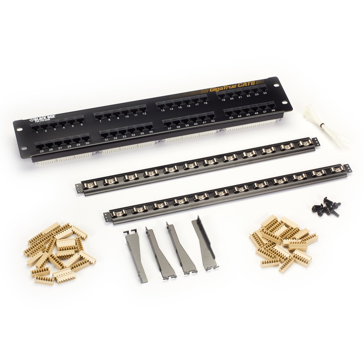 CAT6 PATCH PANEL - 2U, UNSHIELDED, 48-PORT, TAA