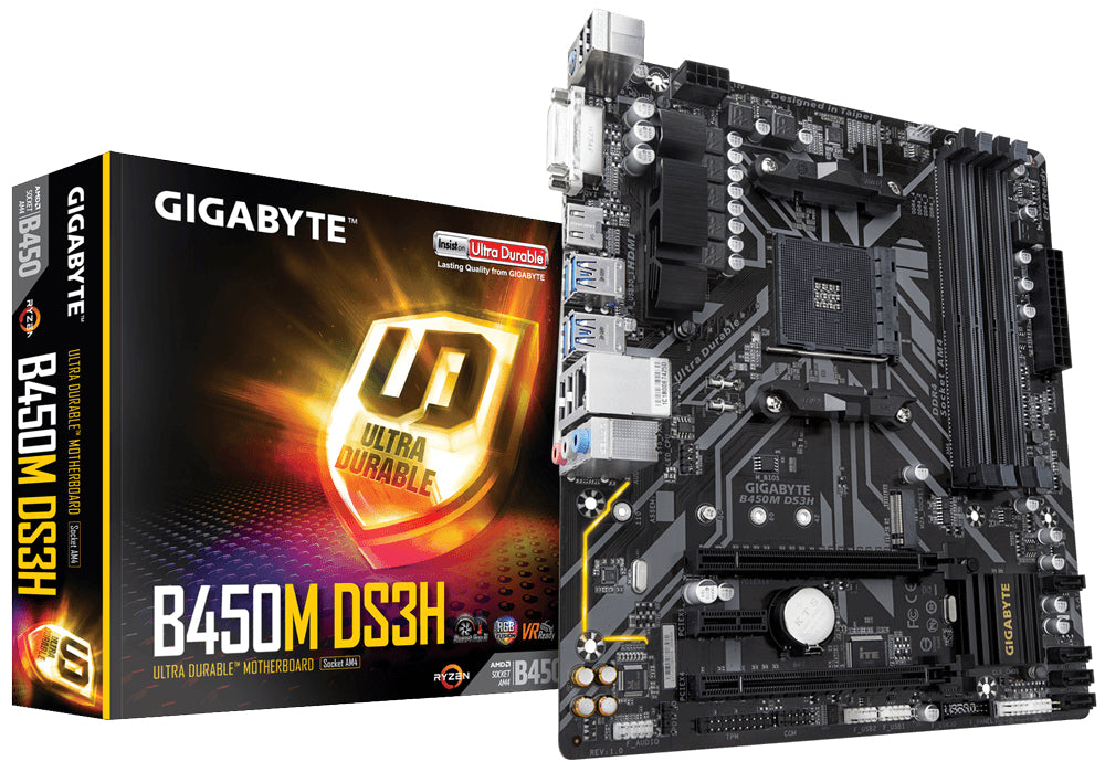 Gigabyte B450M DS3H motherboard AMD B450 Socket AM4 micro ATX
