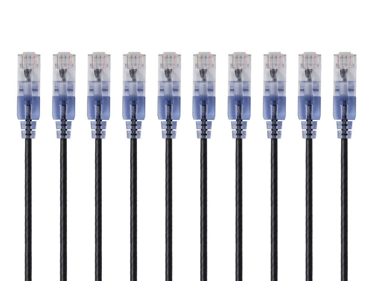 15169 - Monoprice SLIM CAT6A PATCH CABLE_10PK_ 14FT BLACK