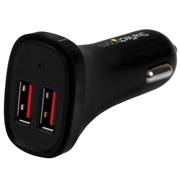USB2PCARBKS - StarTech.com CHARGE TWO TABLETS SIMULTANEOUSLY, IN YOUR CAR - 2 PORT USB CAR CHARGER - TABLET