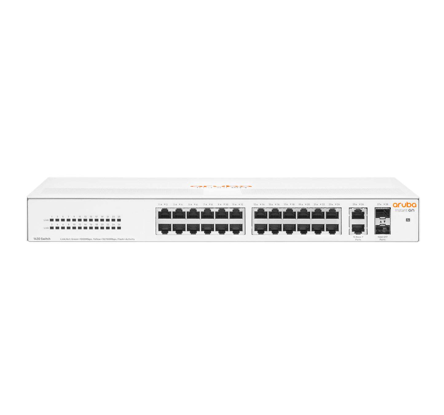 Hewlett Packard Enterprise Aruba Instant On 1430 26G 2SFP Unmanaged L2 Gigabit Ethernet (10/100/1000) 1U