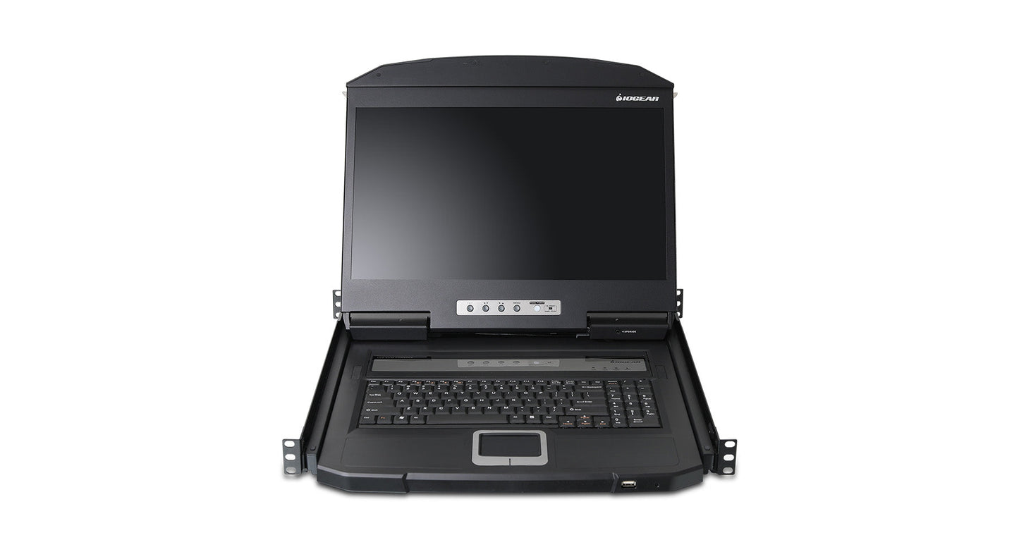 GCL1908W - iogear RACK CONSOLE 18.5" 1366 X 768 PIXELS METAL PLASTIC BLACK 1U