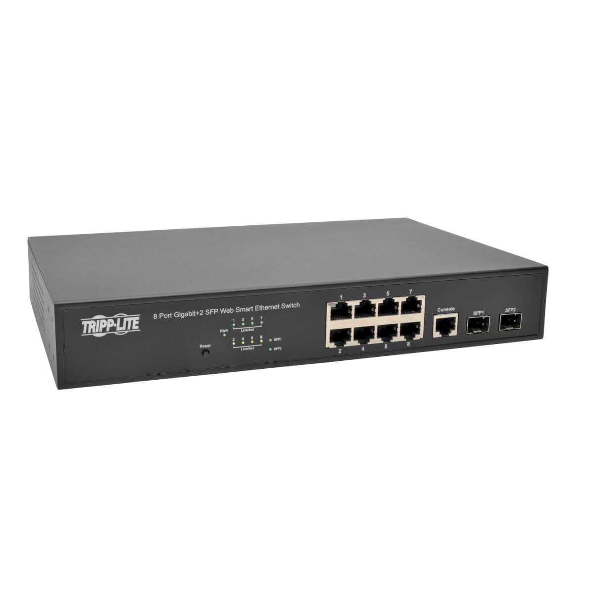 8 10/100/1000MBPS PORT GIGABIT L2 WEB-SMART MANAGED SWITCH, 2 DEDICATED GIGABIT