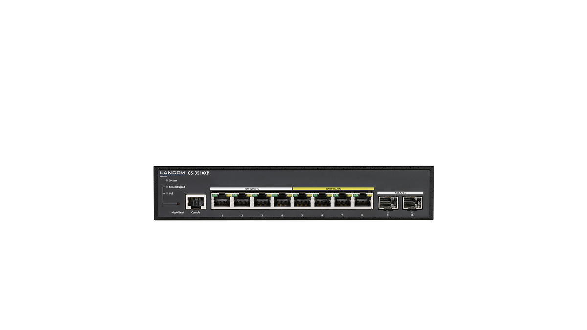 GS-3510XP - Lancom 10-Port Managed Multi-Gigabit PoE+ Switch