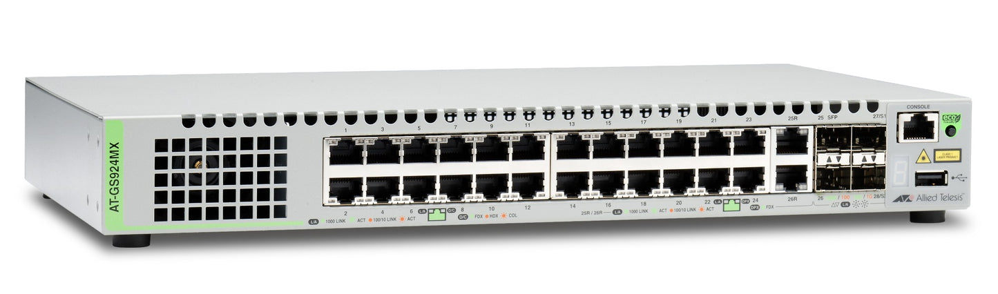 GIGABIT ETHERNET MANAGED SWITCH WITH 24 PORTS 10/100/1000T MBPS, 2 SFP/COPPER CO