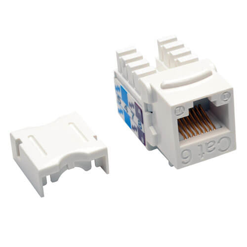 CAT6/CAT5E 110 STYLE PUNCH DOWN KEYSTONE JACK - WHITE, 25-PACK