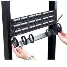 HORIZONTAL RACKMOUNT CABLE MANAGER - 0U, 19"SINGLE-SIDED BLACK, 10-PACK, GSA, TA