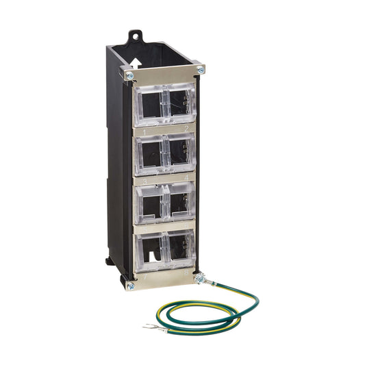 8-PORT METAL DIN-RAIL MOUNTING KEYSTONE PATCH PANEL W GROUNDING