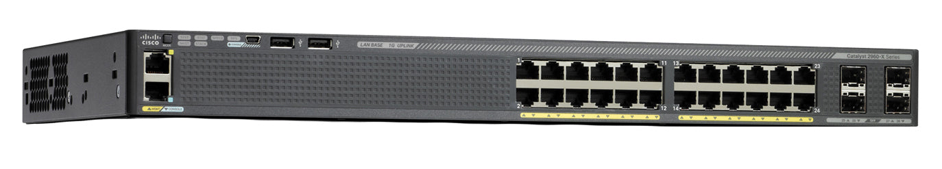 WS-C2960X-24PS-L - Cisco CATALYST 2960-X 24 GIGE POE 370W, 4 X 1G