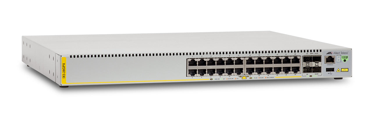 Allied Telesis AT-IX5-28GPX Managed L2 Gigabit Ethernet (10/100/1000) Power over Ethernet (PoE) 1U Gray