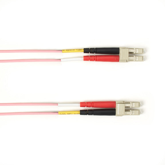 OM2 50/125 MULTIMODE FIBER OPTIC PATCH CABLE - OFNR PVC, LC TO LC, PINK, 2-M (6.