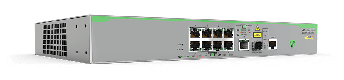 Allied Telesis AT-FS980M/9PS-10 network switch Managed L3 Fast Ethernet (10/100) Power over Ethernet (PoE) Gray