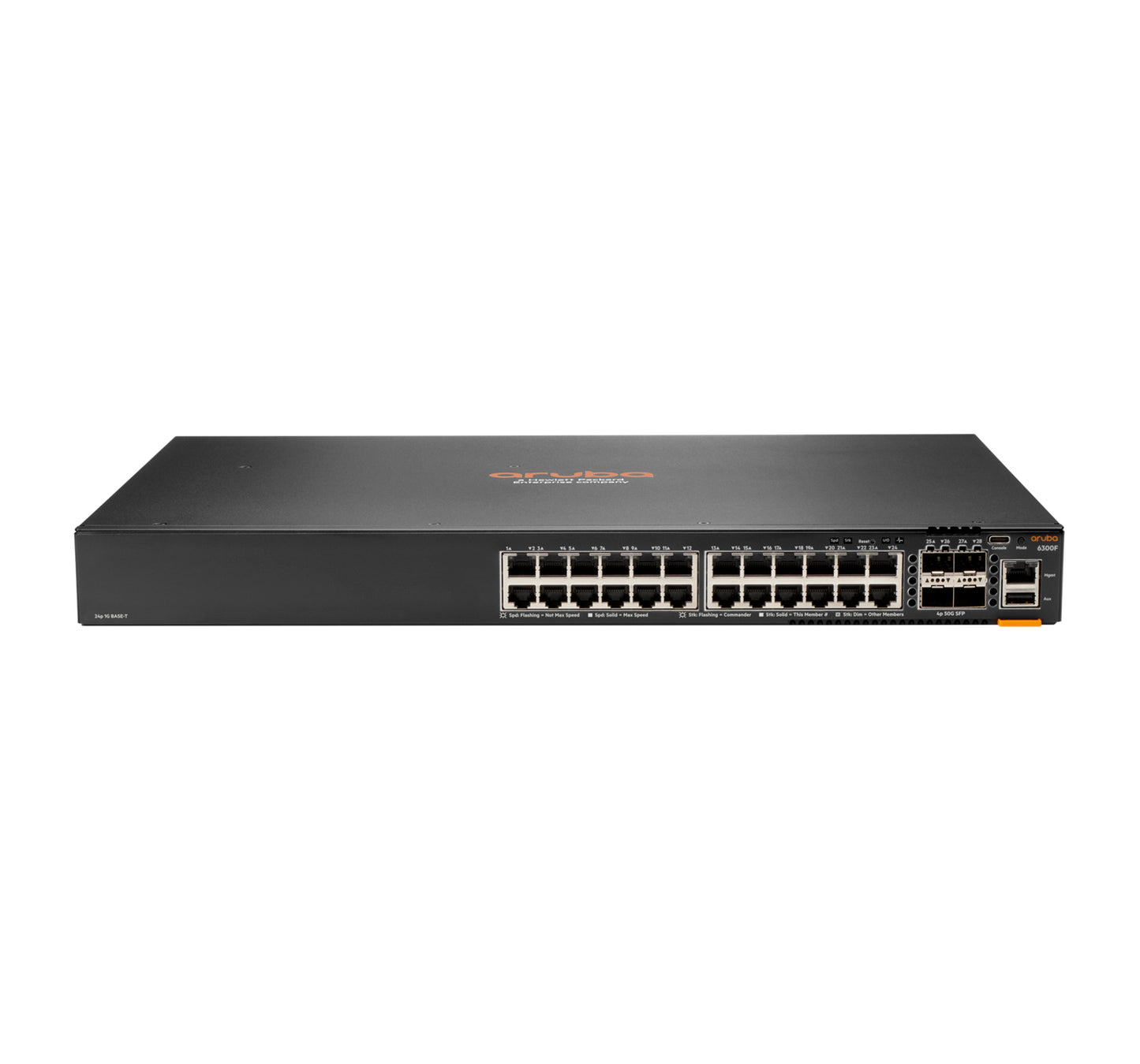 Hewlett Packard Enterprise Aruba 6300F 24-port 1GbE & 4-port SFP56 Managed L3 Gigabit Ethernet (10/100/1000) 1U Gray