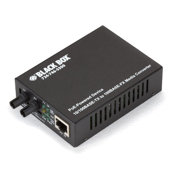 FAST ETHERNET POE PD MEDIA CONVERTER-10/100-MBPS COPPER TO 100-MBPS MULTIMODE FI