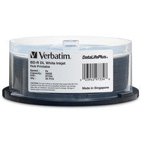 97334 - Verbatim BD-R DL 50GB 6X DATALIFEPLUS WHITE INKJET PRINTABLE HUB PRINTABLE - 25