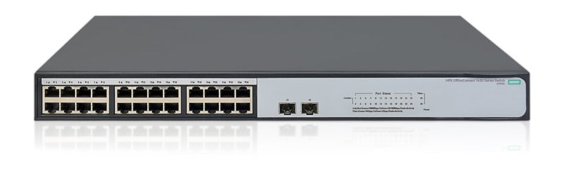 Hewlett Packard Enterprise OfficeConnect 1420 24G 2SFP+ Unmanaged L2 Gigabit Ethernet (10/100/1000) 1U Gray