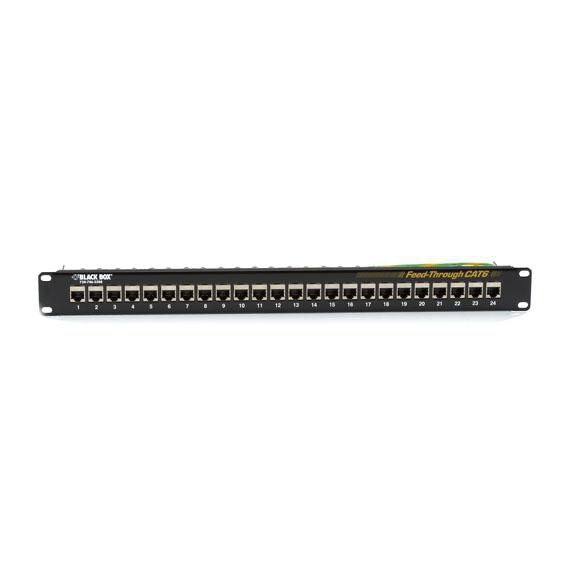 JPM814A - Black Box 24-Port Cat6 Feed-through Patch Panel Shielded