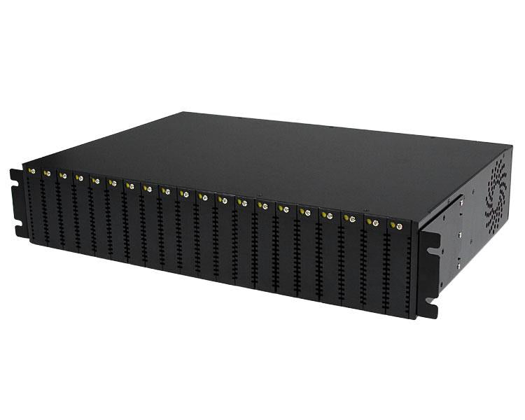 ADD AN UN-MANAGED, 20-SLOT MEDIA CONVERTER CHASSIS TO YOUR RACK OR CABINET - MED