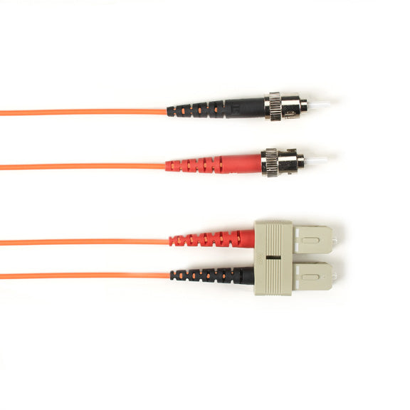 OM1 62.5/125 MULTIMODE FIBER OPTIC PATCH CABLE - LSZH, ST TO SC, ORANGE, 3-M (9.