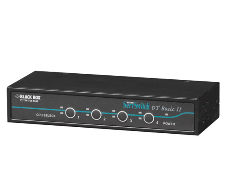 KVM SWITCH - 4-PORT, SINGLE-MONITOR, VGA, PS/2, DESKTOP, GSA, TAA