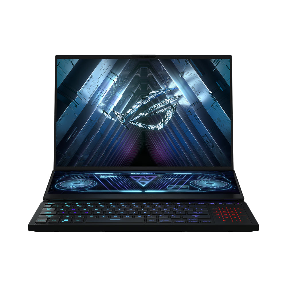 ASUS ROG Zephyrus Duo 16 GX650RX-XS97 notebook 6980HX 16" WQXGA AMD Ryzenâ„¢ 9 32 GB DDR5-SDRAM 2000 GB SSD NVIDIA GeForce RTX 3080 Ti Wi-Fi 6E (802.11ax) Windows 11 Pro Black