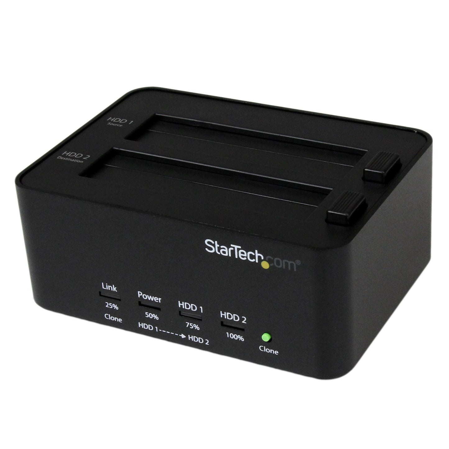 2-BAY STANDALONE HARD DRIVE DUPLICATOR AND DRIVE ERASER FOR 2.5/3.5IN SATA I/II/