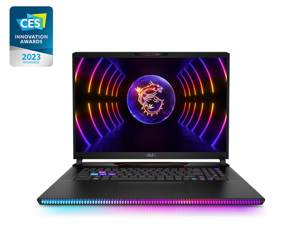 MSI GE78HX 13VI-079US Raider i9-13980HX Notebook 17" Quad HD+ Intel® Core™ i9 32 GB DDR5-SDRAM 2000 GB SSD NVIDIA GeForce RTX 4090 Wi-Fi 6E (802.11ax) Windows 11 Pro Black