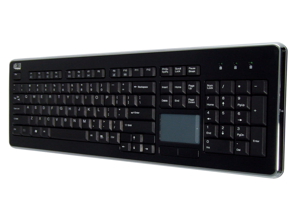 AKB-440UB - Adesso SLIMTOUCH 440 - DESKTOP TOUCHPAD KEYBOARD
