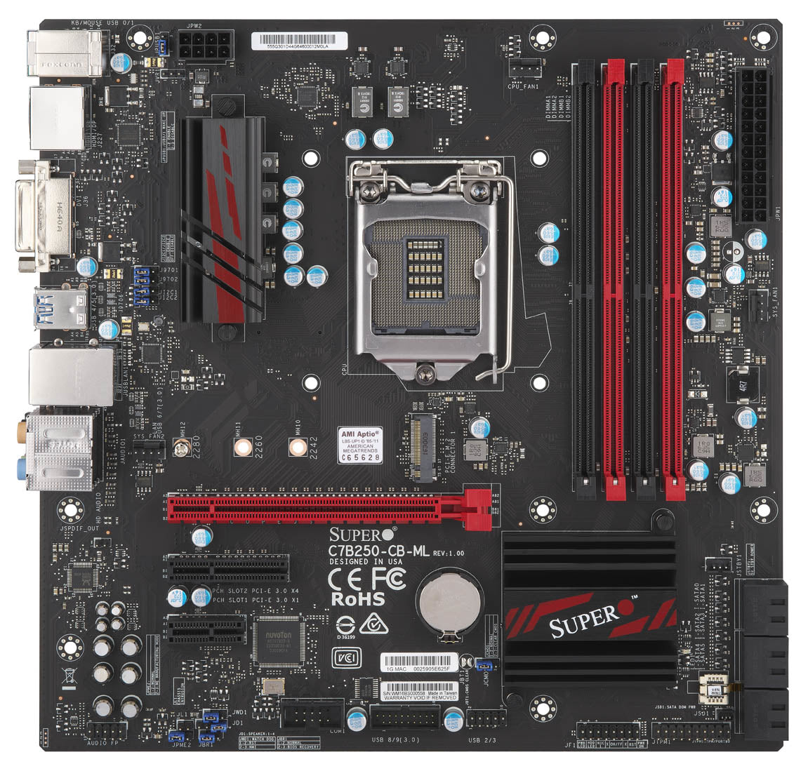 MOTHER BOARD-INTEL, (EOL)C7B250-CB-ML MICRO ATX,B250 PCH, LGA1151 (SOCKET-H), SI