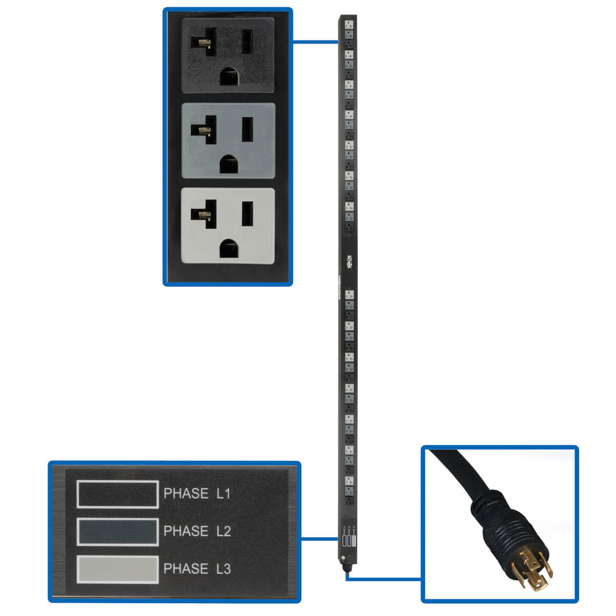 Tripp Lite PDU3V6L2120LV power distribution unit (PDU) 42 AC outlet(s) 0U Black