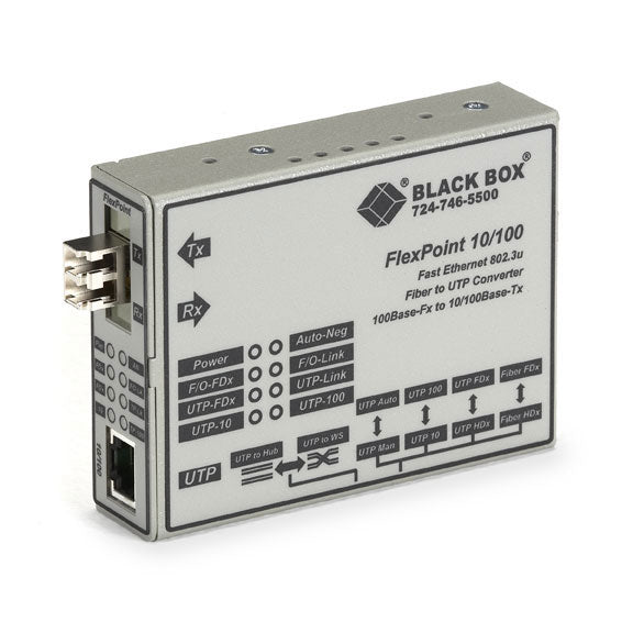 FAST ETHERNET (100-MBPS) MEDIA CONVERTER - 10/100-MBPS COPPER TO 100-MBPS SINGLE