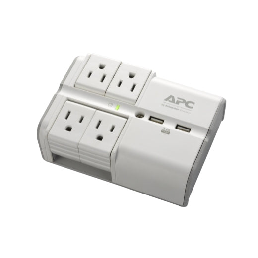 PE4WRU3 - APC ESSENTIAL SURGEARREST 4 ROTATING OUTLET WALL TAP WITH 5V 3.4A 2 PORT USB CH