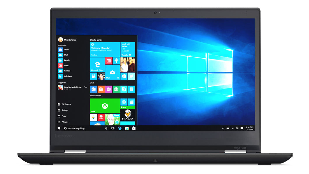 Lenovo ThinkPad Yoga 370 Hybrid (2-in-1) 13.3" Touchscreen Full HD 7th gen Intel® Core™ i7 8 GB DDR4-SDRAM 256 GB SSD Wi-Fi 5 (802.11ac) Windows 10 Pro Black